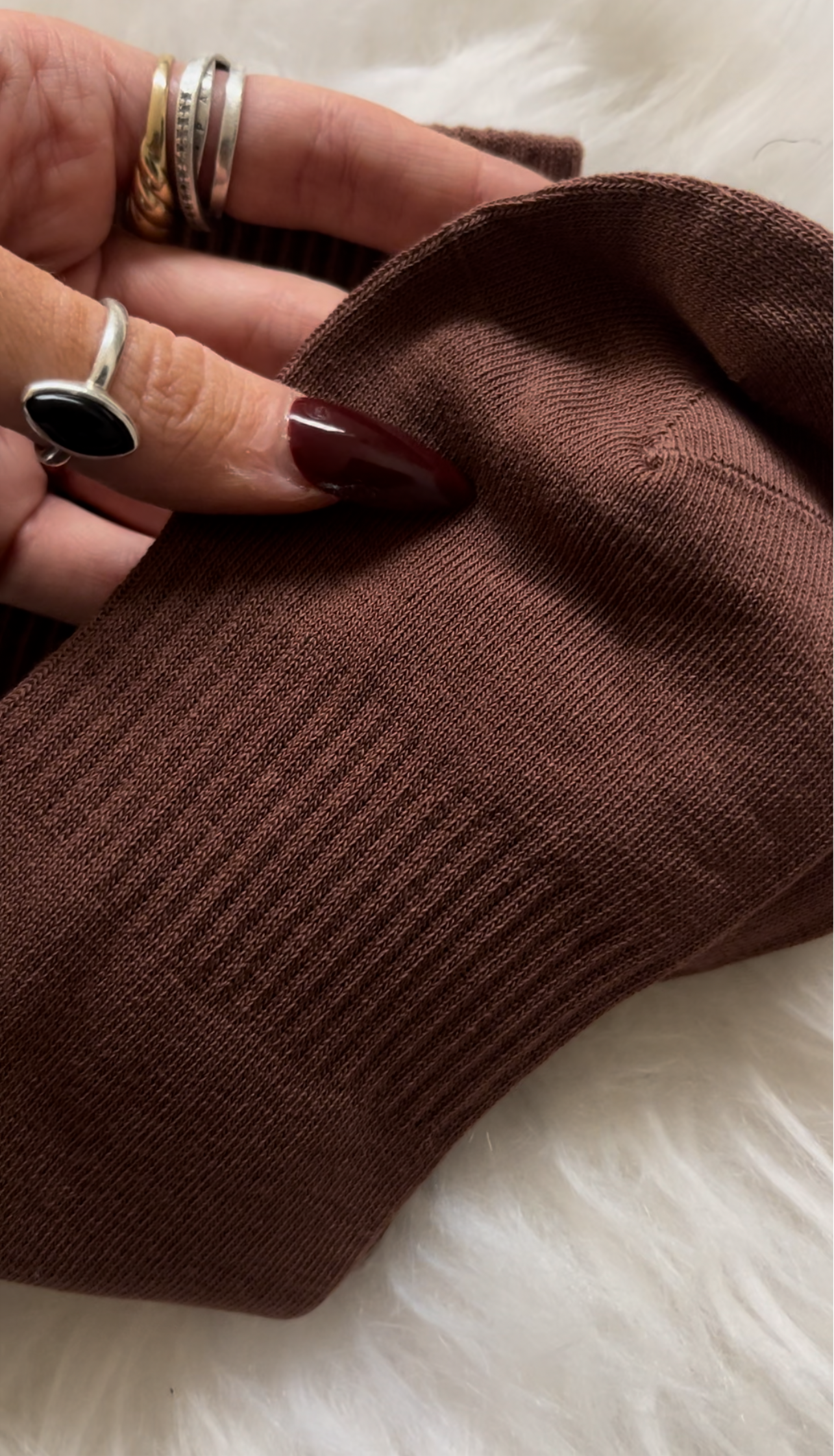 CHOC BROWN ROMANCE READER SOCKS