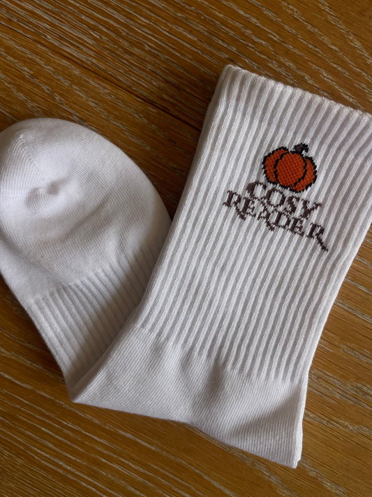 COSY READER BOOK SOCKS (FALL/AUTUMNAL/HALLOWEEN) *SALE*