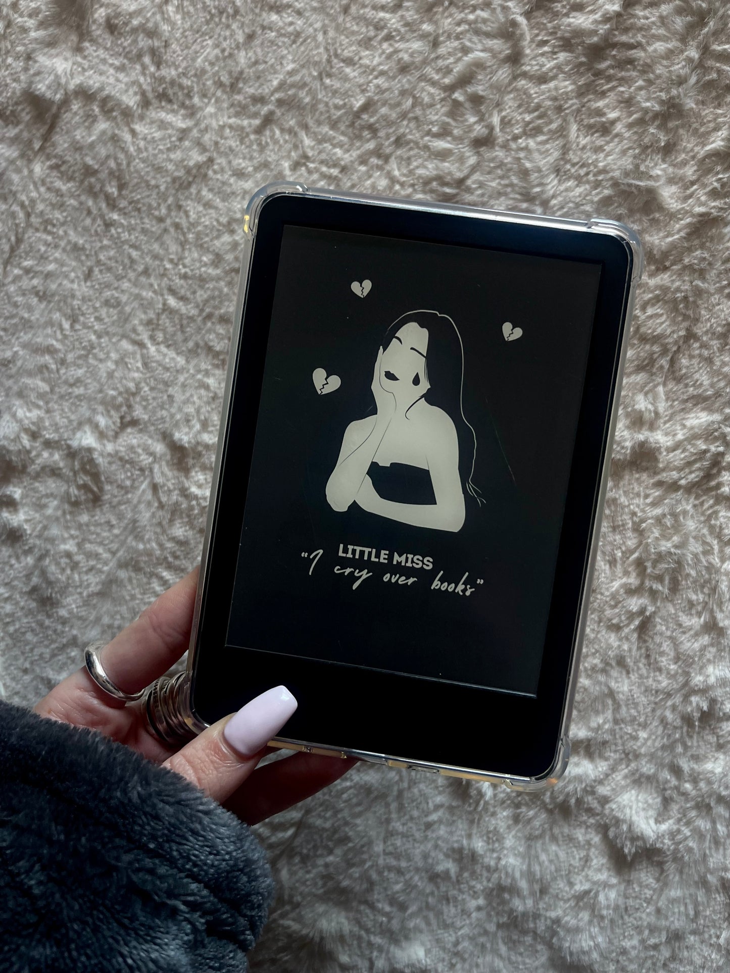 LITTLE MISS CRIES OVER BOOKS KINDLE SCREEN SAVER