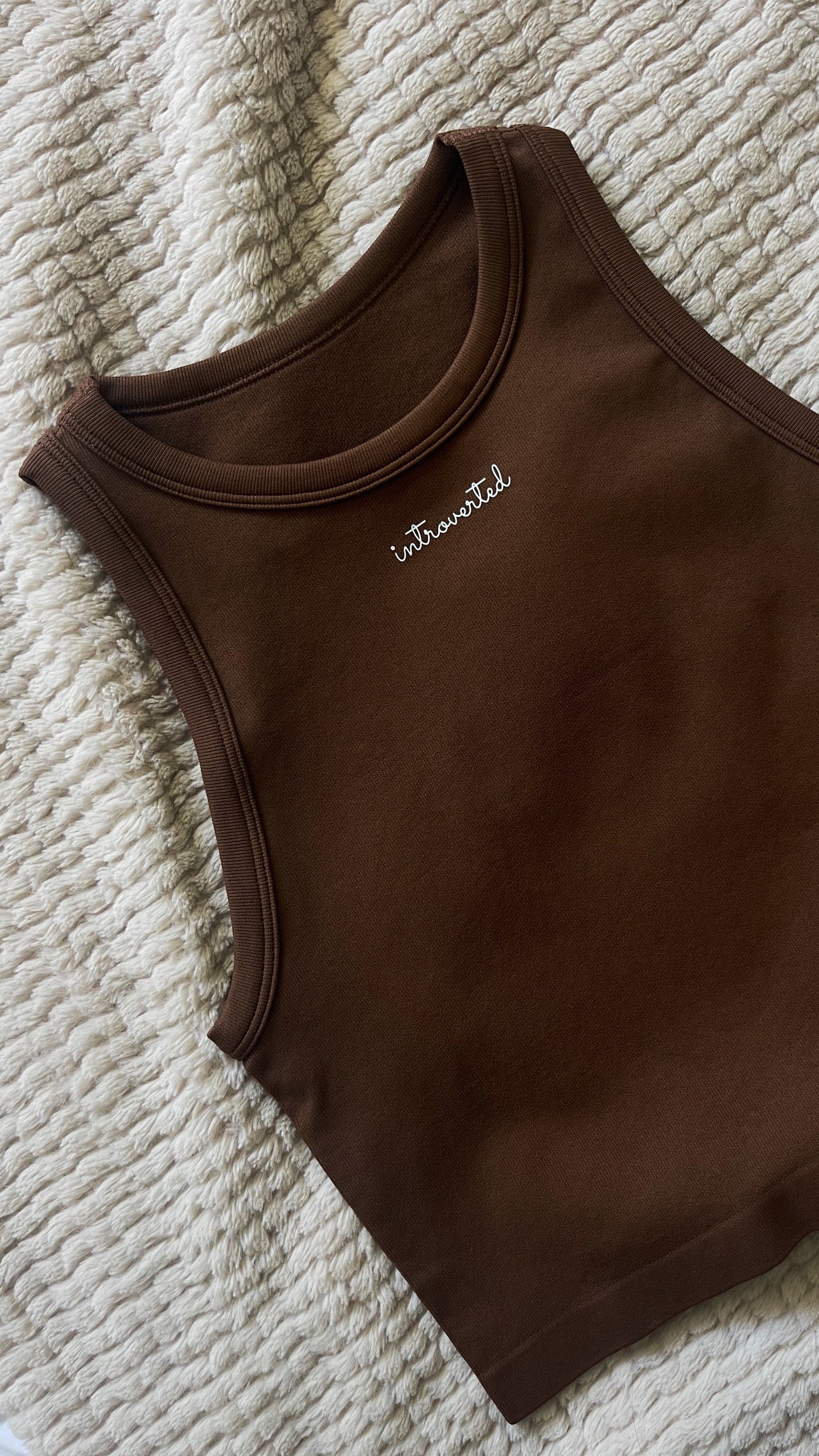 INTROVERTED CLASSIC TANK, COFFEE ** SALE