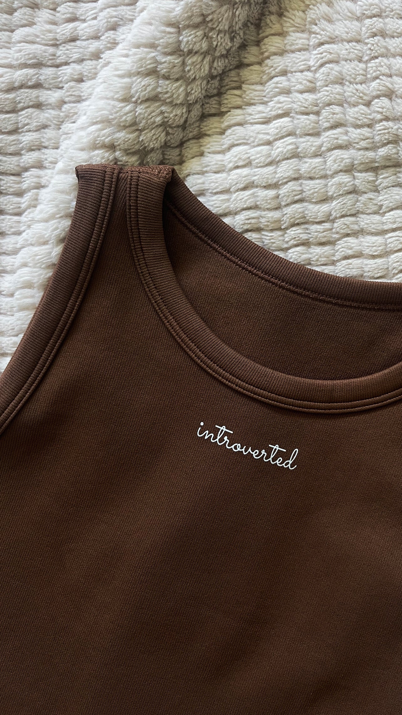 INTROVERTED CLASSIC TANK, COFFEE ** SALE