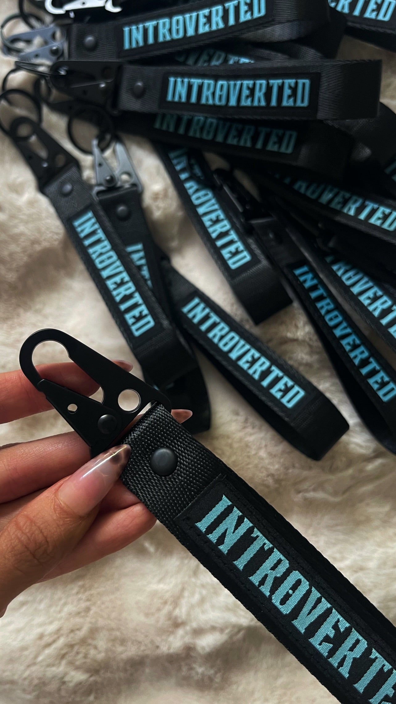 BLUE INTROVERTED KEYCHAIN LANYARD – FOR THE INTROVERTS