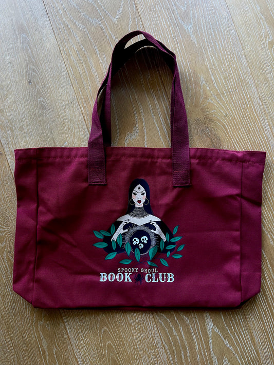 SPOOKY GHOUL CLUB BOOK BAG, CHERRY.