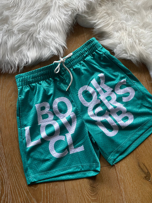 TURQUOISE GREEN BOOK LOVERS CLUB SUMMER SHORTS