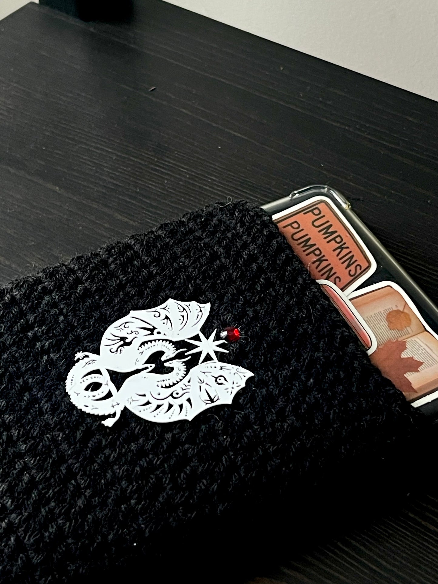 DRAGON KINDLE SLEEVE, MIDNIGHT (HANDMADE)