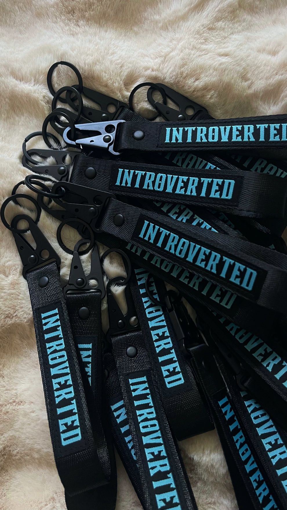 BLUE INTROVERTED KEYCHAIN LANYARD β FOR THE INTROVERTS