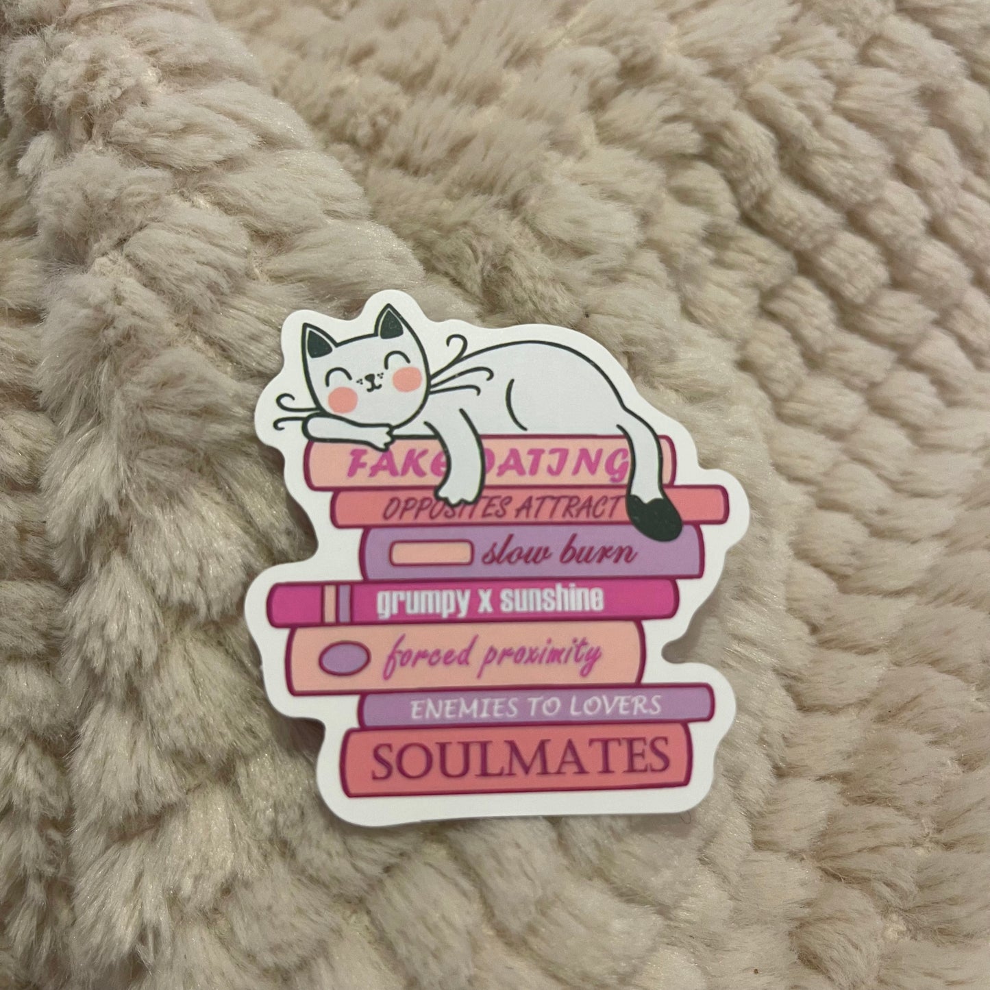 CAT BOOK STACK STICKER