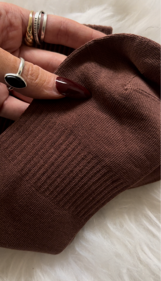 CHOC BROWN ROMANCE READER SOCKS *SALE*