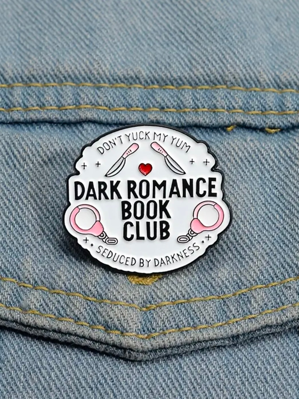 DARK ROMANCE BOOK CLUB PIN (WHITE)