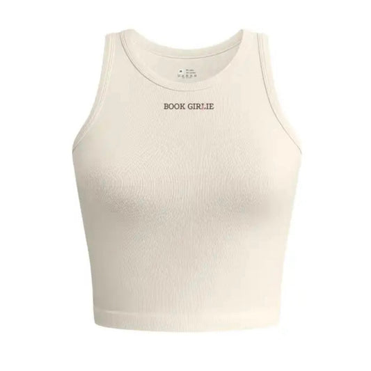 BOOK GIRLIE TANK, in beige.