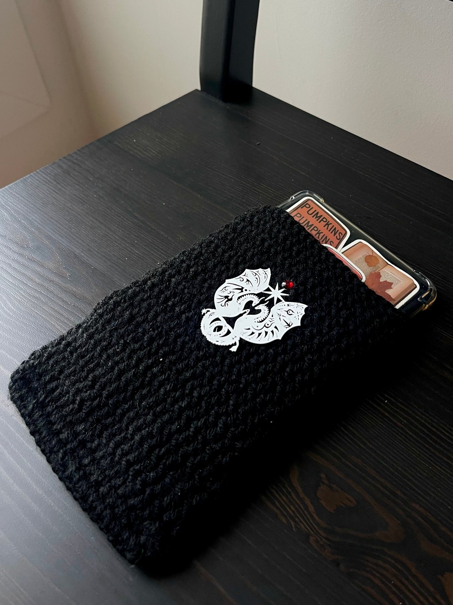 DRAGON KINDLE SLEEVE, MIDNIGHT (HANDMADE)