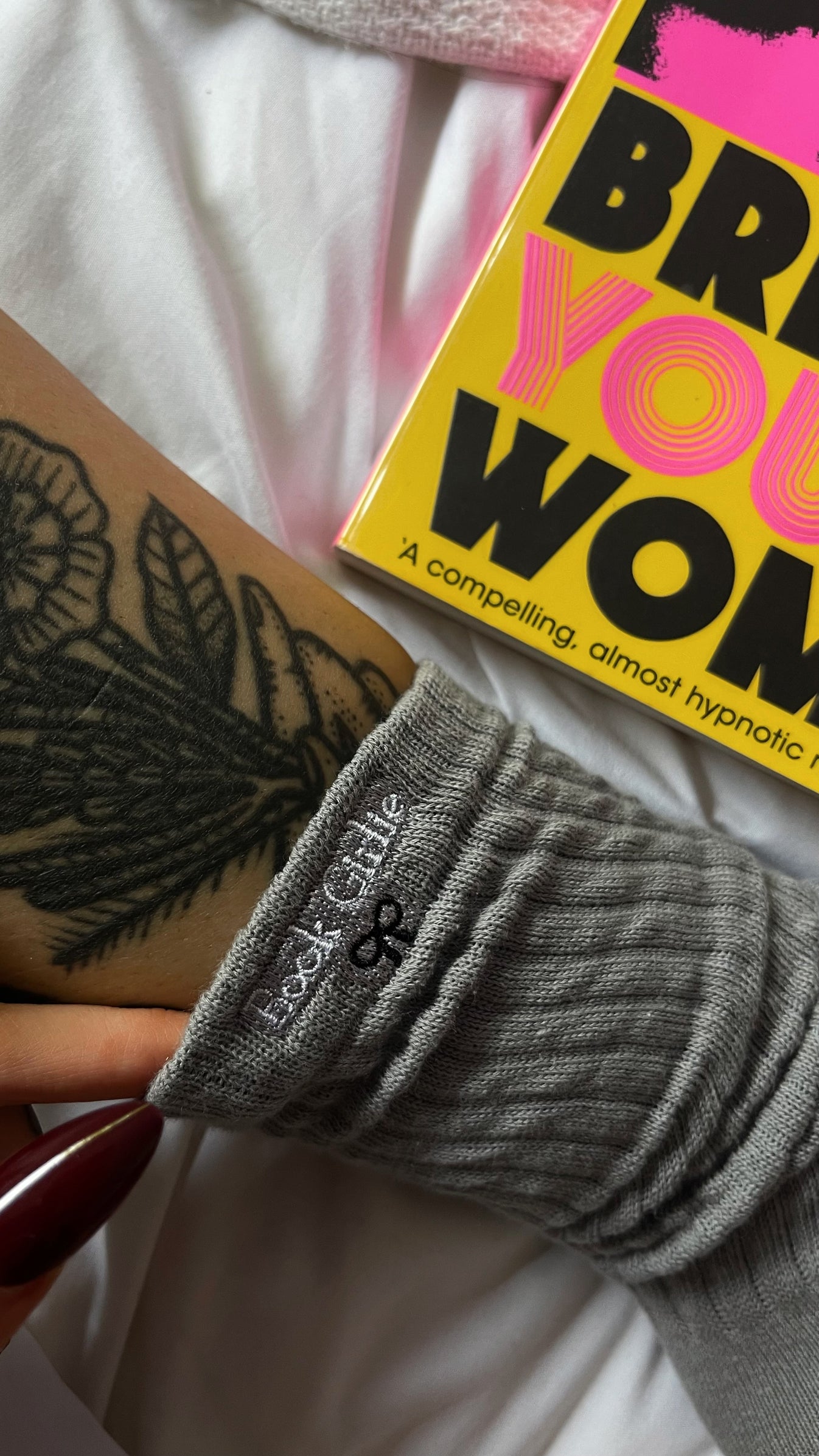 Book Girlie Grey Scrunch Socks Bookish Socks For The Introverts