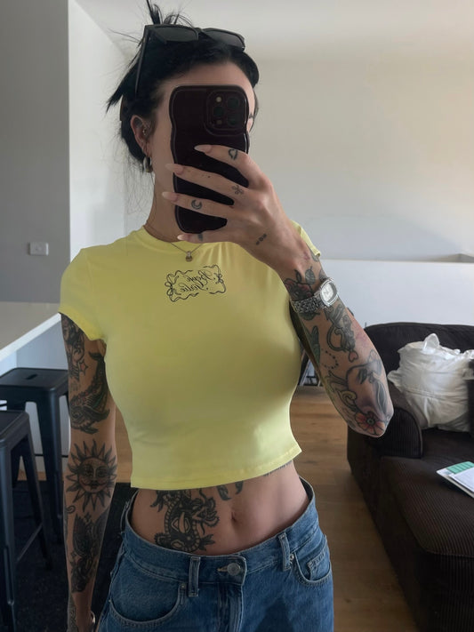 BOOK GIRLIE TEE, LEMON