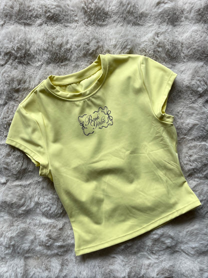 BOOK GIRLIE TEE, LEMON