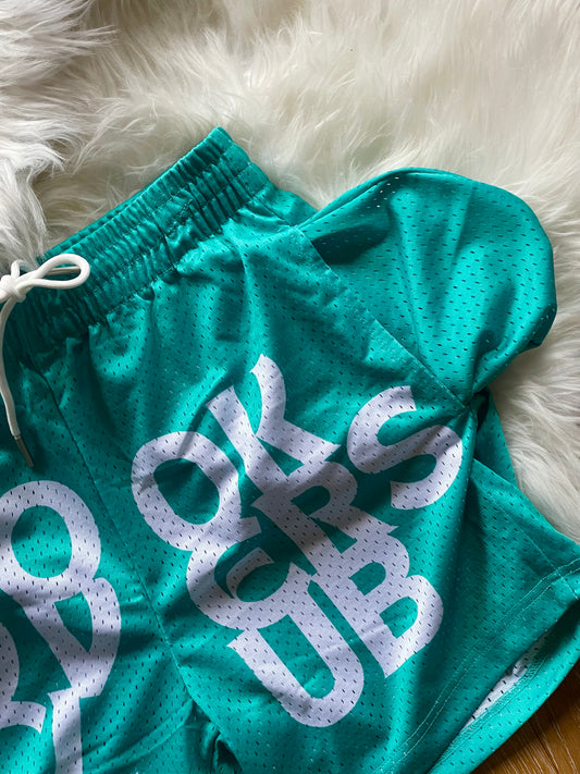 TURQUOISE GREEN BOOK LOVERS CLUB SUMMER SHORTS